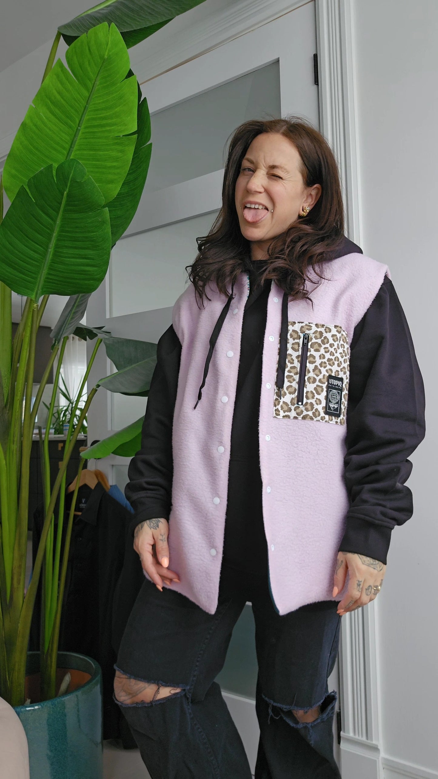 VESTE SANS MANCHE LILA