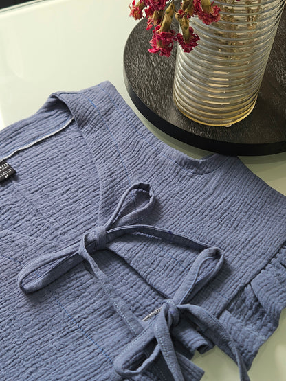 Camisole Folk bleu cyanure