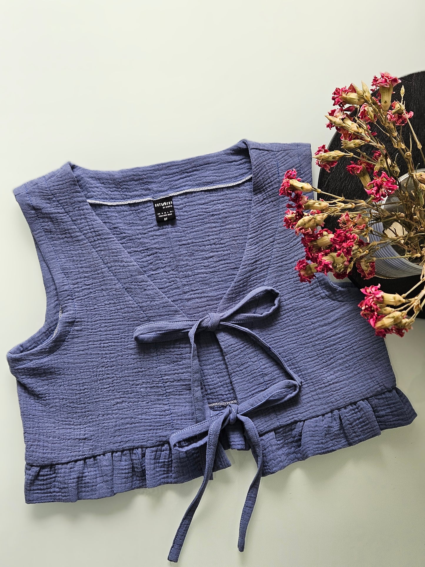 Camisole Folk bleu cyanure