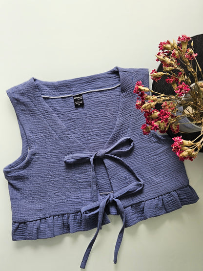 Camisole Folk bleu cyanure