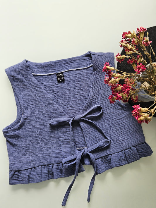 Camisole Folk bleu cyanure