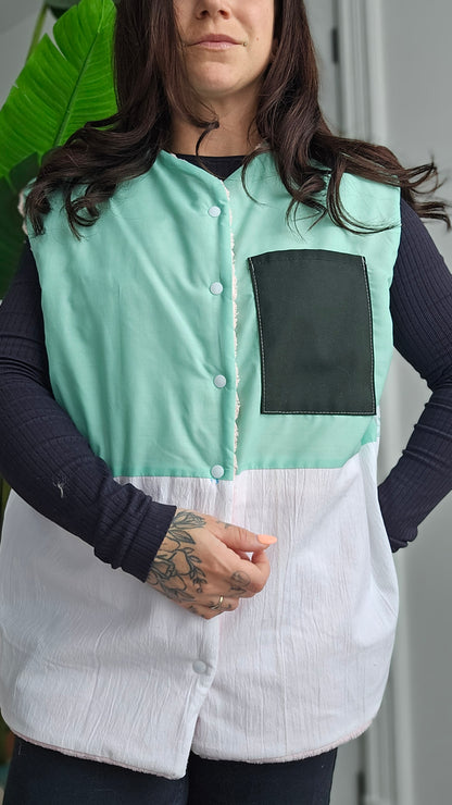 VESTE SANS MANCHE BUBBLE GUM