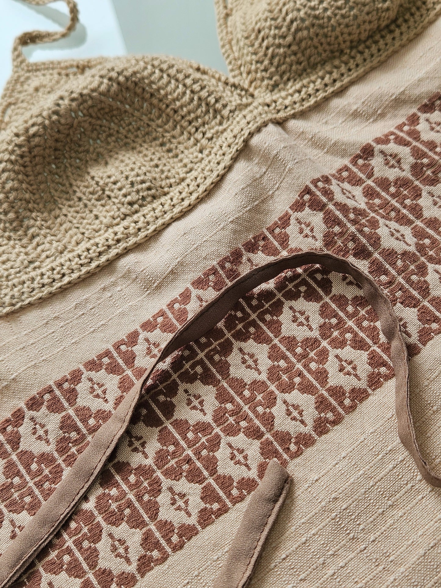 Camisole crochet beige