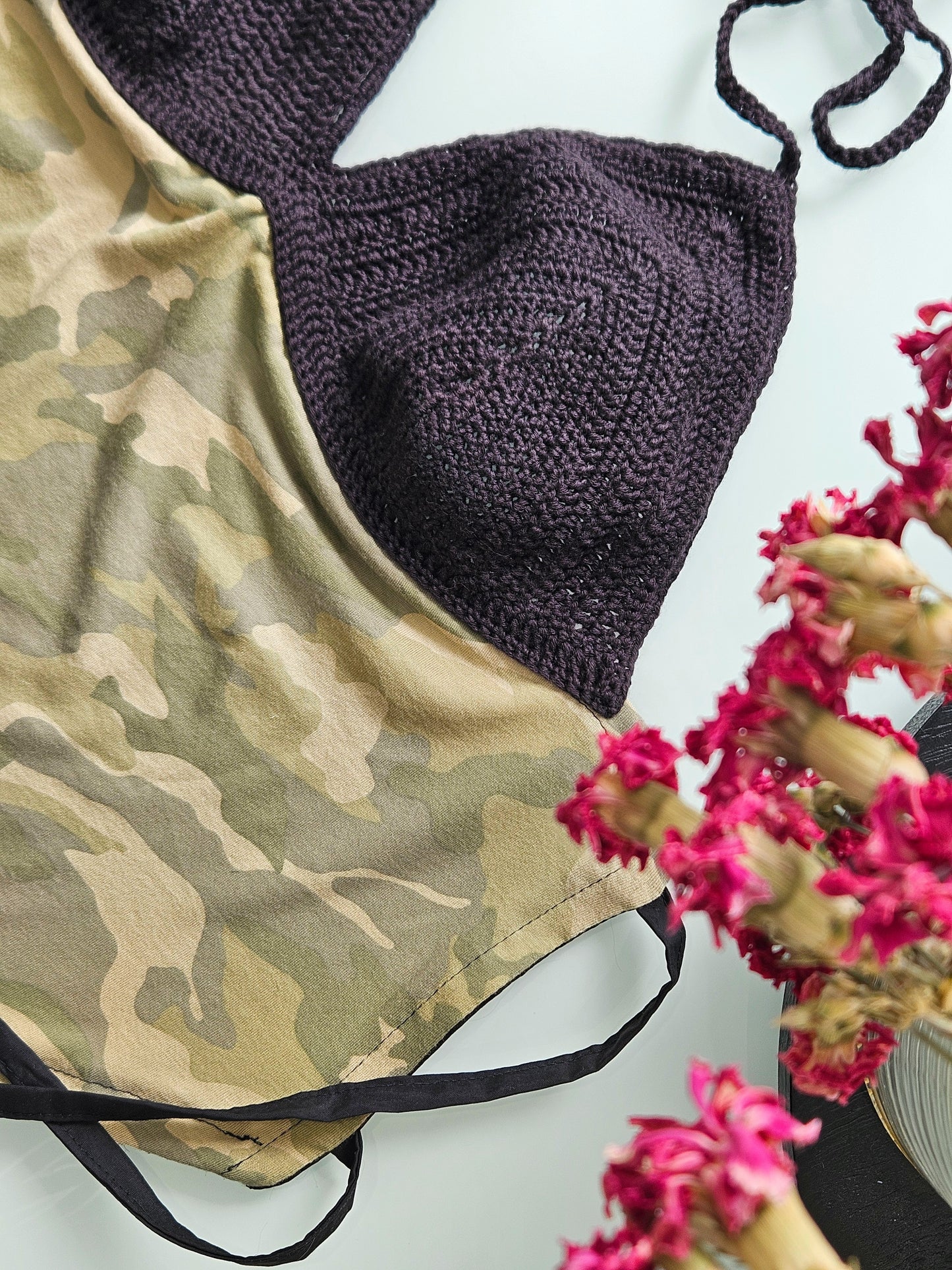 Camisole crochet Camo